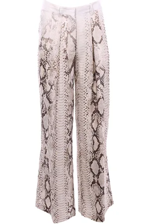 NUDE Pantaloni in viscosa stampa animalier