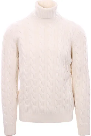 Brunello Cucinelli Collo alto treccia in lana, cashmere e seta