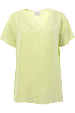 ALYSI Blusa in seta collo a v