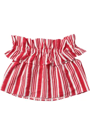 Twin-Set Top rigato con rouches