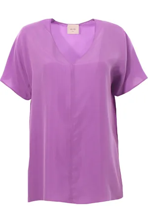 ALYSI Blusa in seta collo a v