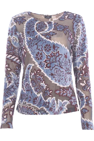 Etro T-shirt in tulle jacquard in velluto