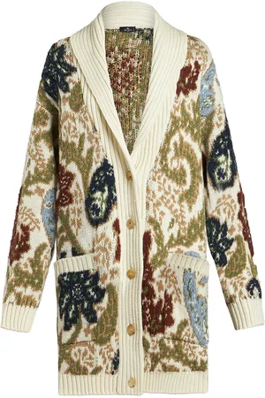 Etro Maxi cardigan in maglia jacquard