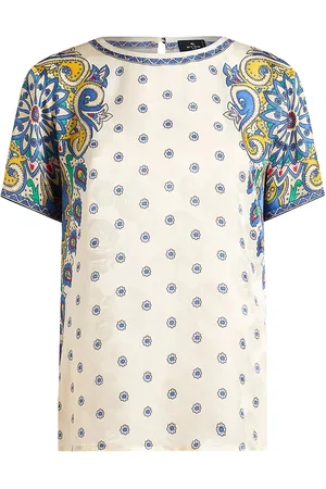 Etro T-shirt in misto seta stampata