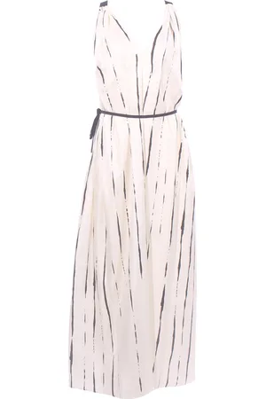 ALYSI Abito lungo lines & dots con pieghe
