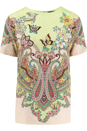 Etro T-shirt in misto seta stampata