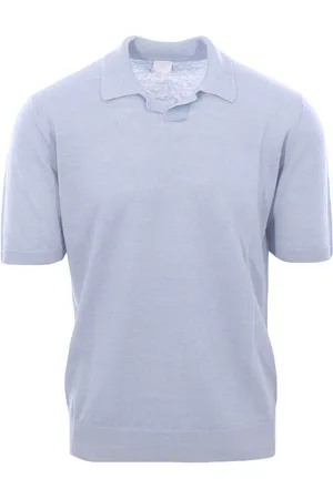 ELEVENTY Maglia polo collo bowling in lino