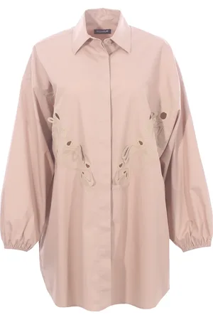 Dondup Abito camicia in cotone con ricami