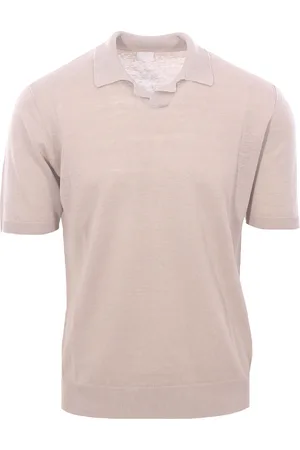 ELEVENTY Maglia polo collo bowling in lino