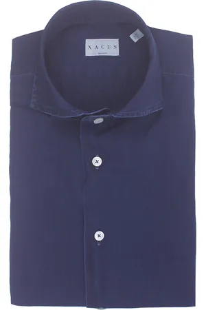Xacus Camicia indaco in mussola di cotone