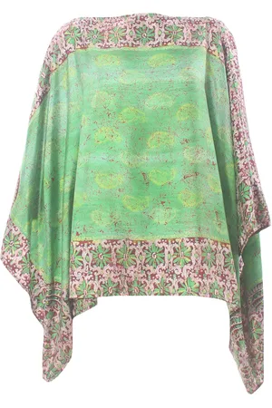 Maliparmi Poncho in seta stampata