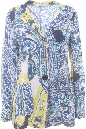 Maliparmi Giacca arabesque print in viscosa di seta stampata