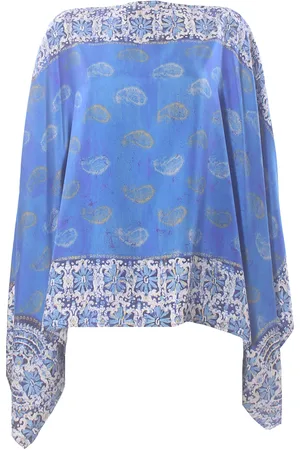 Maliparmi Poncho in seta stampata