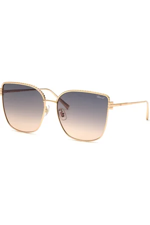 Chopard Donna SCHG67M 08FC Occhiali da sole Metallo Grigio Squadrata Antiriflesso Sfumato