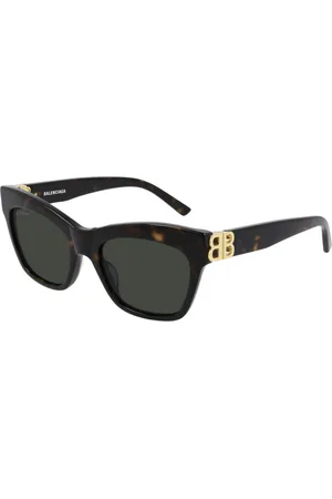 Balenciaga Donna BB0132S 002 Occhiali da sole Acetato Verde Cat Eye Normale