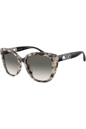 Emporio Armani Donna EA4214U 605811 Occhiali da sole Acetato Grigio Farfalla Normale Sfumato