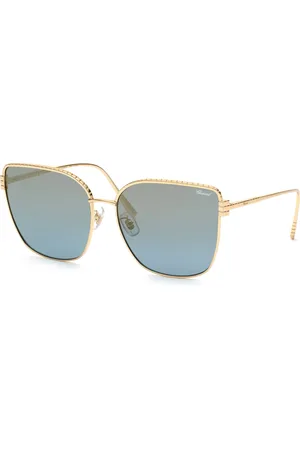 Chopard Donna SCHG67 300G Occhiali da sole Metallo Blu Squadrata Antiriflesso Specchiato