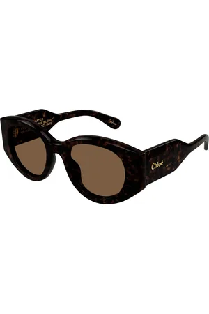 Chloé Donna CH0251S 002 Occhiali da sole Acetato Marrone Rotonda