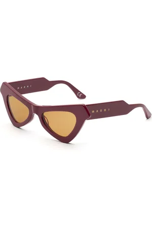 Marni Unisex Fairy Pools 7QH Occhiali da sole Acetato Marrone Cat Eye Normale