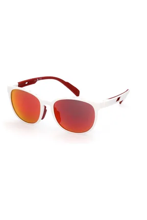 adidas Uomo SP0036 21L Occhiali da sole Plastica Trasparente Rotonda Specchiate