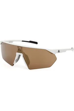adidas Donna SP0076 PRFM SHIELD 21G Occhiali da sole Plastica Marrone Maschera Normale Specchiato