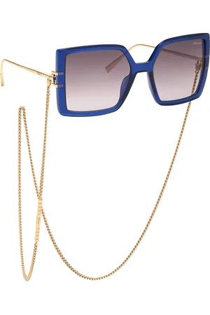 Chopard Donna IKCH334 06NA Occhiali da sole Acetato Grigio Squadrata Antiriflesso Sfumato