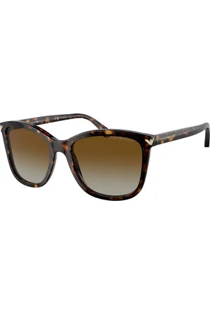 Emporio Armani Donna EA4060 5026T5 Occhiali da sole Acetato Marrone Squadrata Polarizzata Sfumato