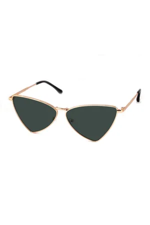 XLAB Donna PICO Occhiali da sole Metallo Verde G15 Cat Eye Polarizzata