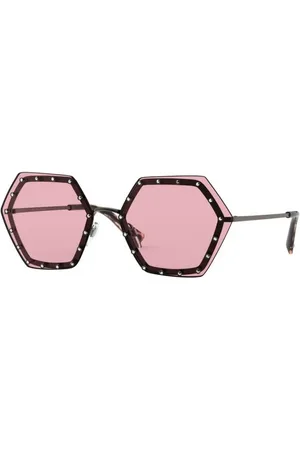 VALENTINO Donna VA2035 303984 RUTENIUM Occhiali da sole outlet Metallo Rosa Geometrica Normale