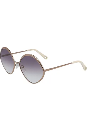 Chloé Donna CE168S 43047 887 Occhiali da sole Metallo Viola Rotonda Normale Sfumato