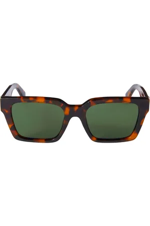 OFF-WHITE Unisex OERI111 Branson 6055 Occhiali da sole Acetato Verde Squadrata Normale