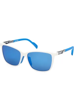 adidas Unisex SP0059 24X Occhiali da sole Plastica Blu Rotonda Specchiate