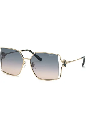 Chopard Donna SCHG68V 0594 Occhiali da sole Metallo Grigio Squadrata Antiriflesso Sfumato