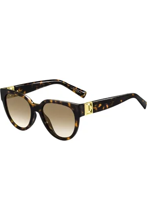 Givenchy Donna GV 7155/G/S 086/HA Occhiali da sole Acetato Marrone Rotonda Normale Sfumato
