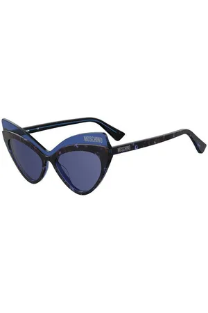 Moschino Donna MOS080/S IPR/KU Occhiali da sole Acetato Blu Cat Eye