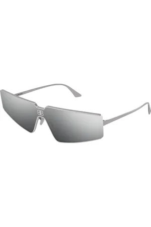 Balenciaga Unisex BB0192S 004 Occhiali da sole Metallo Argento Geometrica