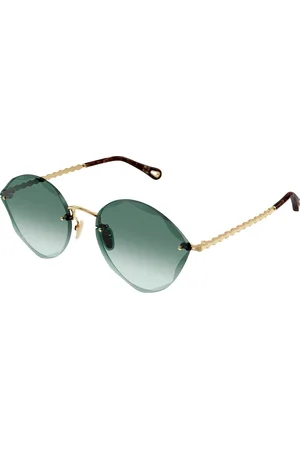 Chloé Donna CH0253S 003 Occhiali da sole Metallo Verde Cat Eye