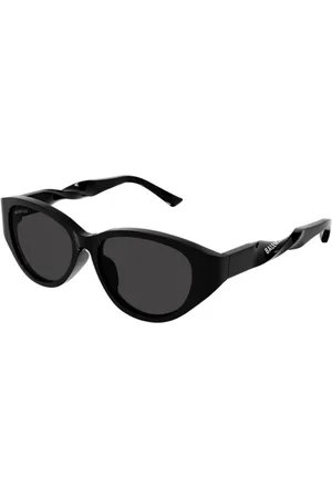 Balenciaga Donna BB0209SA 001 Occhiali da sole Acetato Grigio Rotonda