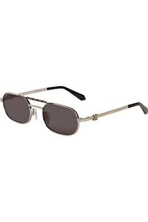 OFF-WHITE Unisex OERI072 Baltimore 7207 Silver dark grey Occhiali da sole Metallo Grigio Rotonda Normale