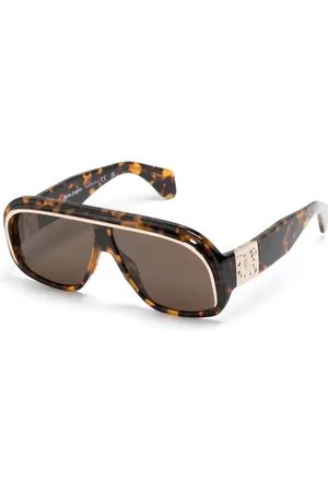 Palm Angels Unisex PERI063 Reedley 6064 Occhiali da sole Acetato Marrone Pilot Normale