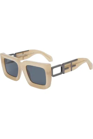 OFF-WHITE Unisex OERI073 Boston 1707 Sand dark grey Occhiali da sole Acetato Grigio Squadrata Normale