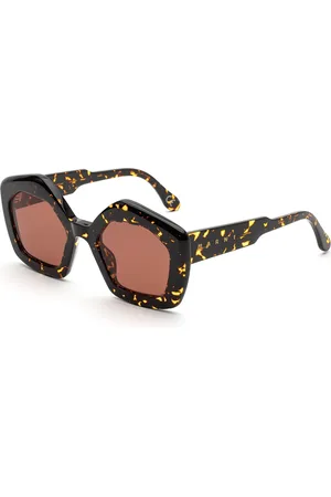 Marni Unisex Laughing Waters Rossa MHL Occhiali da sole Acetato Rosso Geometrica Normale