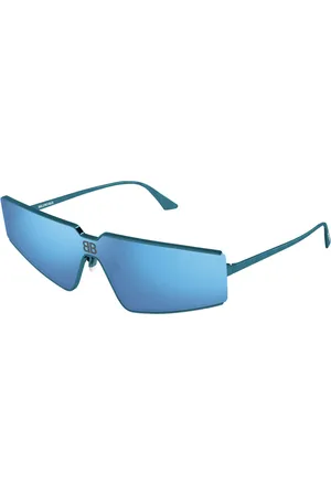 Balenciaga Unisex BB0192S 003 Occhiali da sole Metallo Blu Squadrata Specchiate
