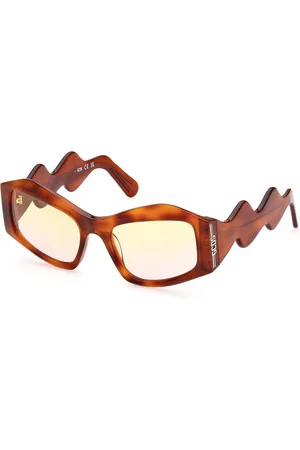GCDS Unisex GD0023 53G Occhiali da sole Acetato Marrone Geometrica Specchiate