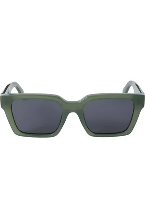 OFF-WHITE Unisex OERI111 Branson 5707 sage green Occhiali da sole Acetato Grigio Squadrata Normale