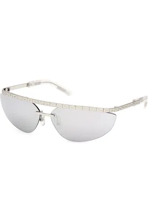 GCDS Unisex GD0051 16C Occhiali da sole Metallo Fumo Geometrica Normale