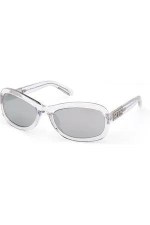 GCDS Unisex GD0038 26C Occhiali da sole Acetato Grigio Rotonda Normale Specchiato