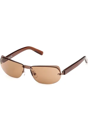 GCDS Unisex GD0047 37E Occhiali da sole Metallo Marrone Geometrica Normale