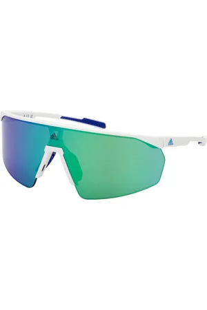 adidas Donna SP0075 PRFM SHIELD 21Q Occhiali da sole Plastica Verde Maschera Normale Specchiato