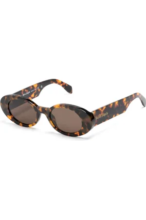 Palm Angels Unisex PERI051 Gilroy 6064 Occhiali da sole Acetato Marrone Rotonda Normale